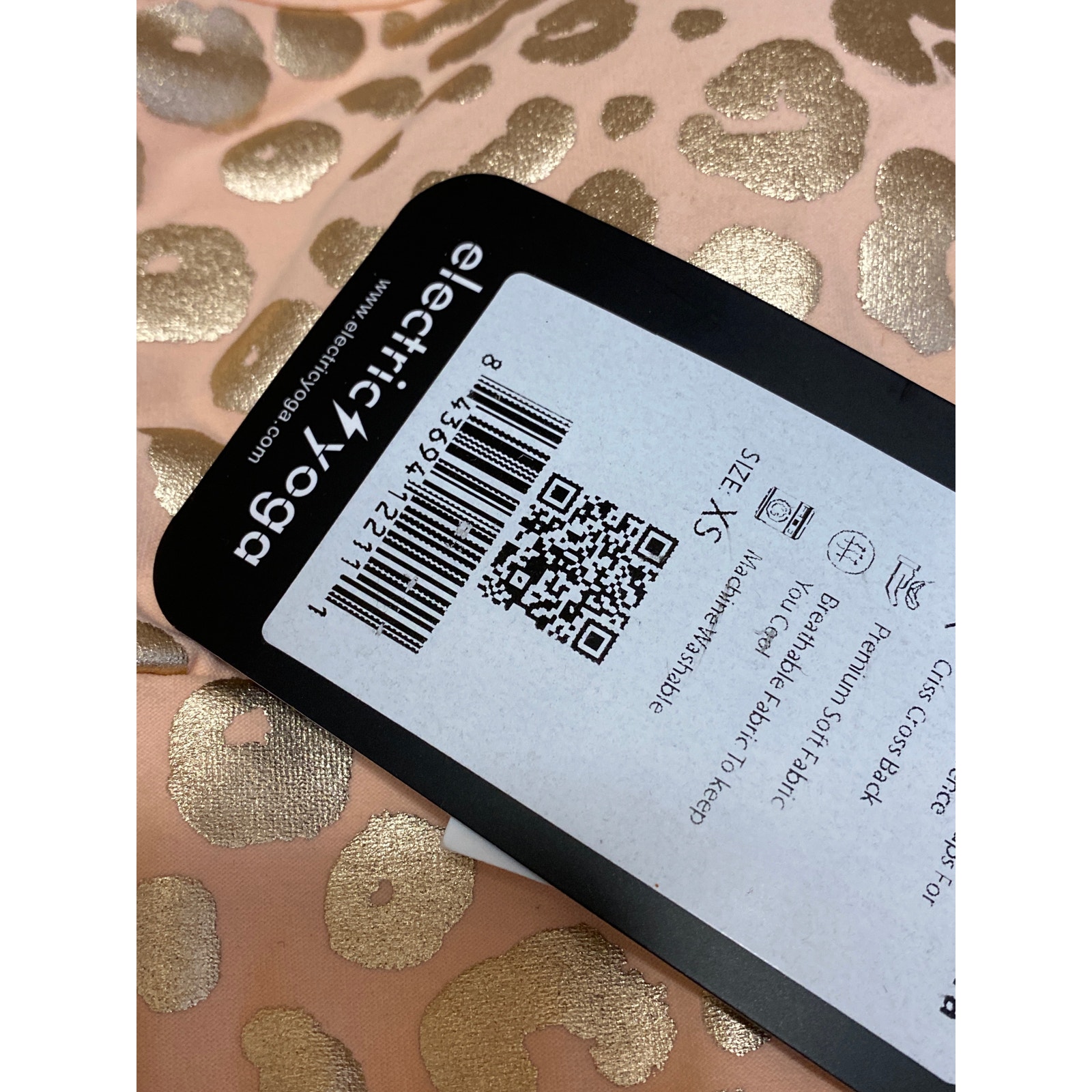 New Electric Yoga Independence Cheetah Metallic Athletic Sports Bra Tank Top Xs — image 5 of 6
